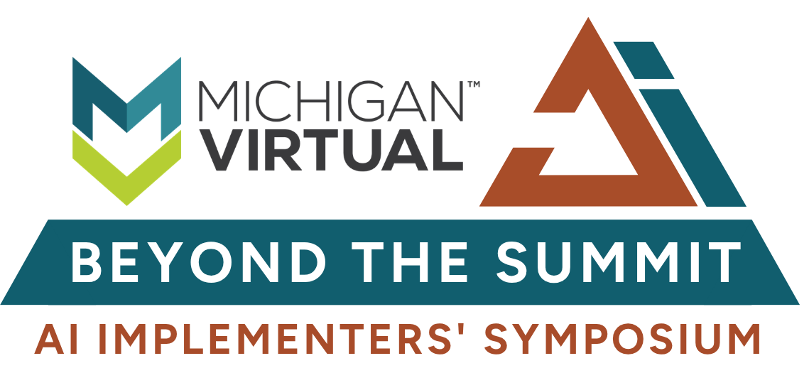 A logo design supporting the Michigan virtual AI conference called "Beyond the Summit"