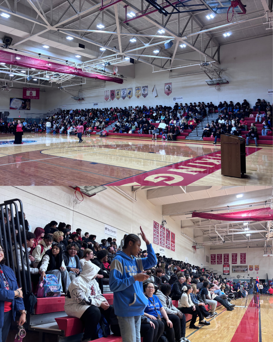 Everett High School Gymnasium Filled with all students, staff and guests for the surprise announcement.